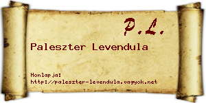 Paleszter Levendula névjegykártya